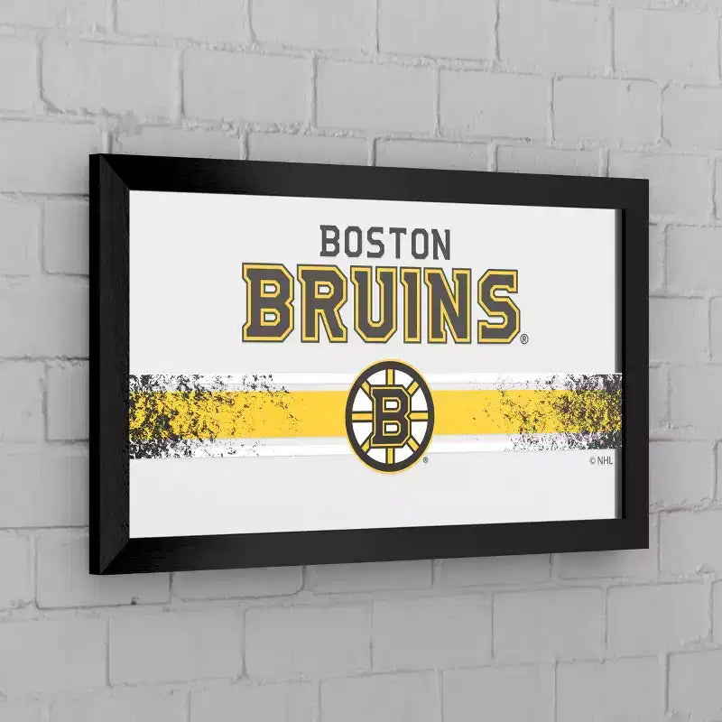 Miroir encadré avec logo des Boston Bruins