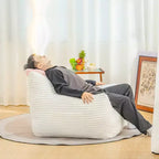 Fauteuil poire 180 kg, grand pouf en velours côtelé avec accoudoirs, mousse haute résilience pour adultes et adolescents