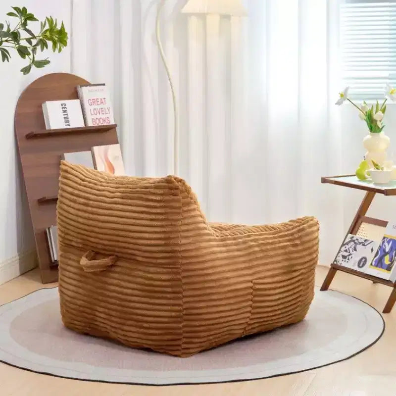 Fauteuil poire 180 kg, grand pouf en velours côtelé avec accoudoirs, mousse haute résilience pour adultes et adolescents