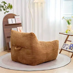 Fauteuil poire 180 kg, grand pouf en velours côtelé avec accoudoirs, mousse haute résilience pour adultes et adolescents
