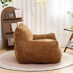 Fauteuil poire 180 kg, grand pouf en velours côtelé avec accoudoirs, mousse haute résilience pour adultes et adolescents