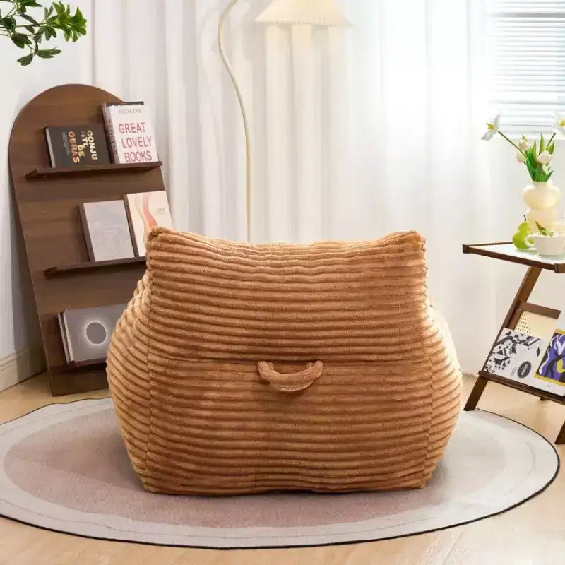 Fauteuil poire 180 kg, grand pouf en velours côtelé avec accoudoirs, mousse haute résilience pour adultes et adolescents