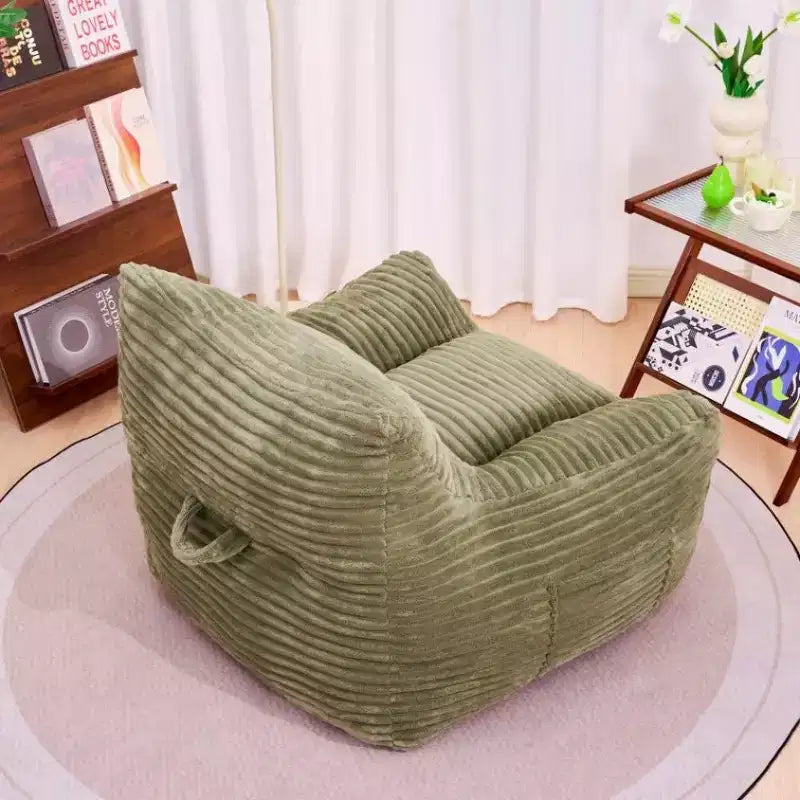 Fauteuil poire 180 kg, grand pouf en velours côtelé avec accoudoirs, mousse haute résilience pour adultes et adolescents