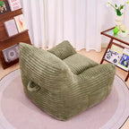 Fauteuil poire 180 kg, grand pouf en velours côtelé avec accoudoirs, mousse haute résilience pour adultes et adolescents