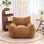 Fauteuil poire 180 kg, grand pouf en velours côtelé avec accoudoirs, mousse haute résilience pour adultes et adolescents