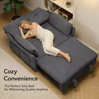 Canapé-lit convertible 51" avec poche latérale, petit canapé-lit 2 en 1 convertible pour appartement, chambre et petit espace