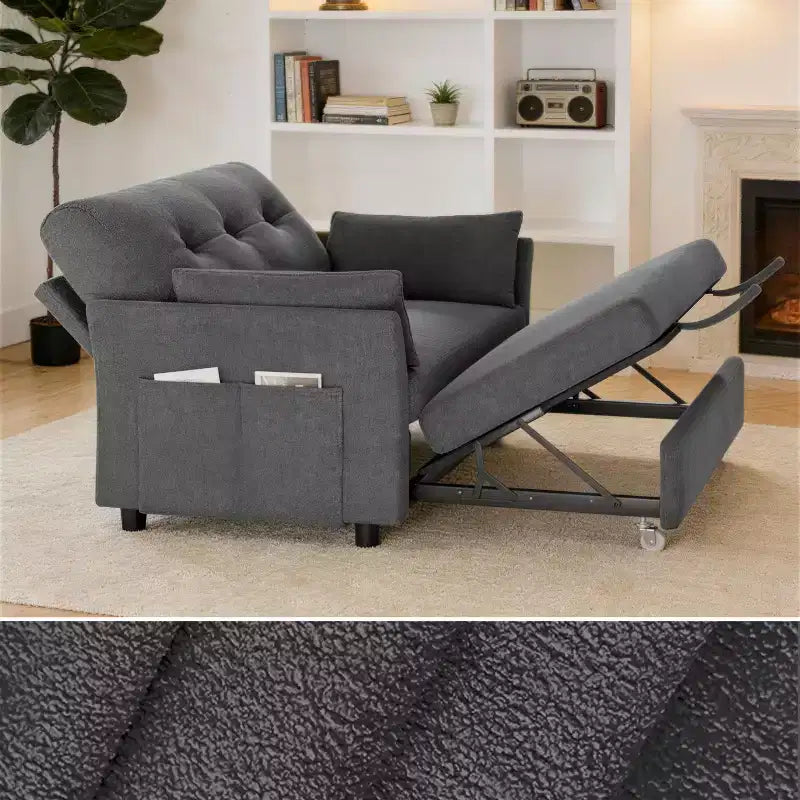 Canapé-lit convertible 51" avec poche latérale, petit canapé-lit 2 en 1 convertible pour appartement, chambre et petit espace