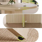 Table à manger ronde extensible de 43,3'' à 59'' pour 4 à 8 personnes, Table à manger ovale de cuisine moderne avec rallonges amovibles, Table de salle à manger, cuisine