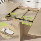 Table à manger ronde extensible de 43,3'' à 59'' pour 4 à 8 personnes, Table à manger ovale de cuisine moderne avec rallonges amovibles, Table de salle à manger, cuisine