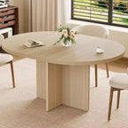 Table à manger ronde extensible de 43,3'' à 59'' pour 4 à 8 personnes, Table à manger ovale de cuisine moderne avec rallonges amovibles, Table de salle à manger, cuisine