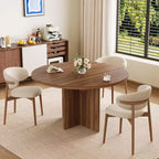 Table à manger ronde extensible de 43,3'' à 59'' pour 4 à 8 personnes, Table à manger ovale de cuisine moderne avec rallonges amovibles, Table de salle à manger, cuisine