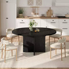 Table à manger ronde extensible de 43,3'' à 59'' pour 4 à 8 personnes, Table à manger ovale de cuisine moderne avec rallonges amovibles, Table de salle à manger, cuisine