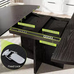 Table à manger ronde extensible de 43,3'' à 59'' pour 4 à 8 personnes, Table à manger ovale de cuisine moderne avec rallonges amovibles, Table de salle à manger, cuisine