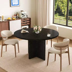 Table à manger ronde extensible de 43,3'' à 59'' pour 4 à 8 personnes, Table à manger ovale de cuisine moderne avec rallonges amovibles, Table de salle à manger, cuisine