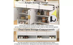 Buffet de Ferme avec 3 Tiroirs et 4 Portes, Meuble de Rangement Multi-Fonctionnel avec Étagère Réglable, Armoire de Cuisine
