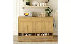 Buffet de Ferme avec 3 Tiroirs et 4 Portes, Meuble de Rangement Multi-Fonctionnel avec Étagère Réglable, Armoire de Cuisine