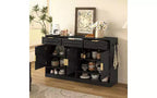 Buffet de Ferme avec 3 Tiroirs et 4 Portes, Meuble de Rangement Multi-Fonctionnel avec Étagère Réglable, Armoire de Cuisine
