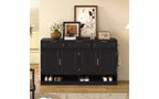 Buffet de Ferme avec 3 Tiroirs et 4 Portes, Meuble de Rangement Multi-Fonctionnel avec Étagère Réglable, Armoire de Cuisine