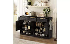 Buffet de Ferme avec 3 Tiroirs et 4 Portes, Meuble de Rangement Multi-Fonctionnel avec Étagère Réglable, Armoire de Cuisine
