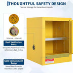 Armoire de stockage ignifuge 4 gallons, armoire de sécurité avec étagères réglables, portes à fermeture manuelle, acier galvanisé 17x17x22