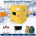 Armoire de stockage ignifuge 4 gallons, armoire de sécurité avec étagères réglables, portes à fermeture manuelle, acier galvanisé 17x17x22