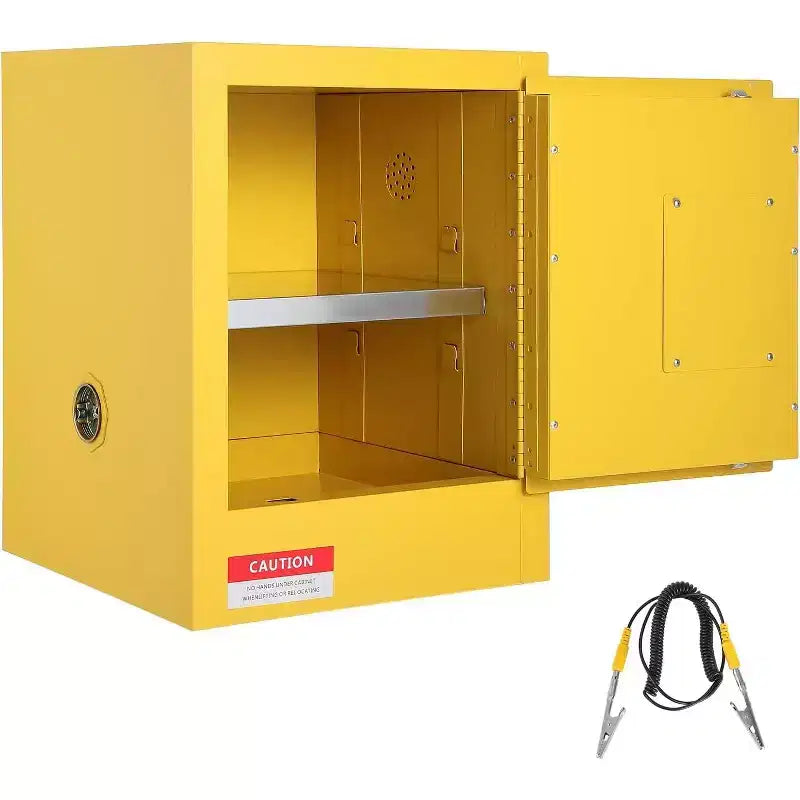 Armoire de stockage ignifuge 4 gallons, armoire de sécurité avec étagères réglables, portes à fermeture manuelle, acier galvanisé 17x17x22