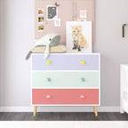 Commode enfant 3 tiroirs, Chevet bébé pour Chambre, Meuble de rangement pour enfant/tout-petit pour Salon, Chambre de bébé, Crèche, Placard, Appartement