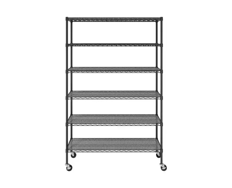 Étagère métallique à 6 niveaux certifiée NSF, 122 x 46 cm, avec roulettes
