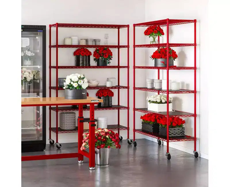 Étagère métallique à 6 niveaux certifiée NSF, 122 x 46 cm, avec roulettes