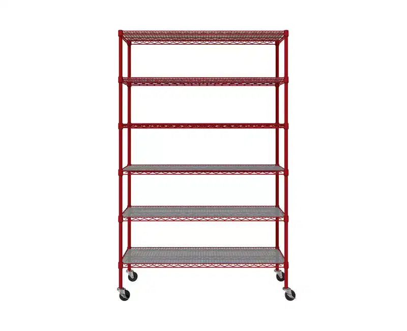 Étagère métallique à 6 niveaux certifiée NSF, 122 x 46 cm, avec roulettes