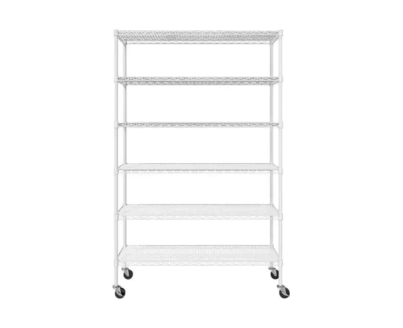 Étagère métallique à 6 niveaux certifiée NSF, 122 x 46 cm, avec roulettes