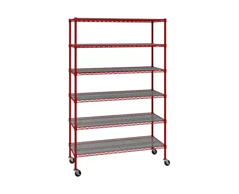 Étagère métallique à 6 niveaux certifiée NSF, 122 x 46 cm, avec roulettes