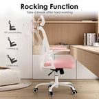 Chaise de bureau ergonomique, chaise pivotante avec support lombaire réglable, accoudoirs relevables, appuie-tête et dossier en maille