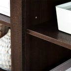 Meuble TV de ferme, pour écrans jusqu'à 70 pouces, meuble de divertissement en bois avec 2 étagères ouvertes et 2 portes en rotin, table console pour salon