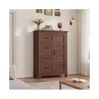 45.7 Dresser with 4 Drawers & Door,Freestanding Vertical Storage Closet Chest for Bedroom Organization,Walnut