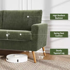 Causeuse moderne du milieu du siècle, canapé rétro de 172 cm avec assise profonde de 61 cm et support en bois massif de 360 kg