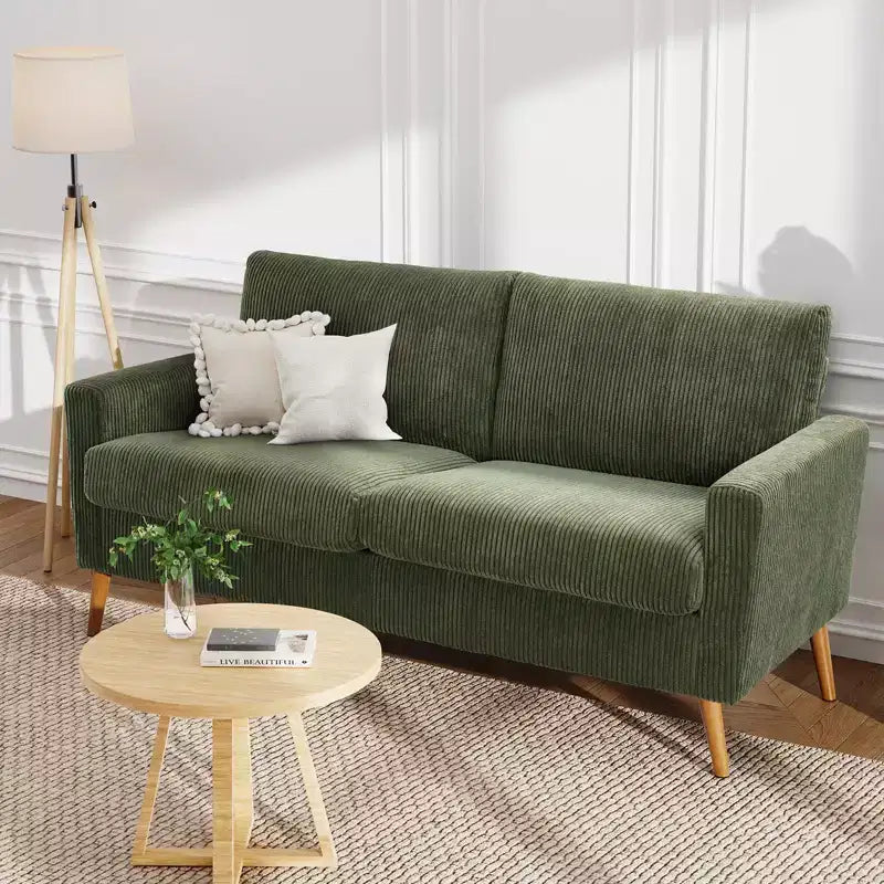 Causeuse moderne du milieu du siècle, canapé rétro de 172 cm avec assise profonde de 61 cm et support en bois massif de 360 kg