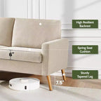 Causeuse moderne du milieu du siècle, canapé rétro de 172 cm avec assise profonde de 61 cm et support en bois massif de 360 kg