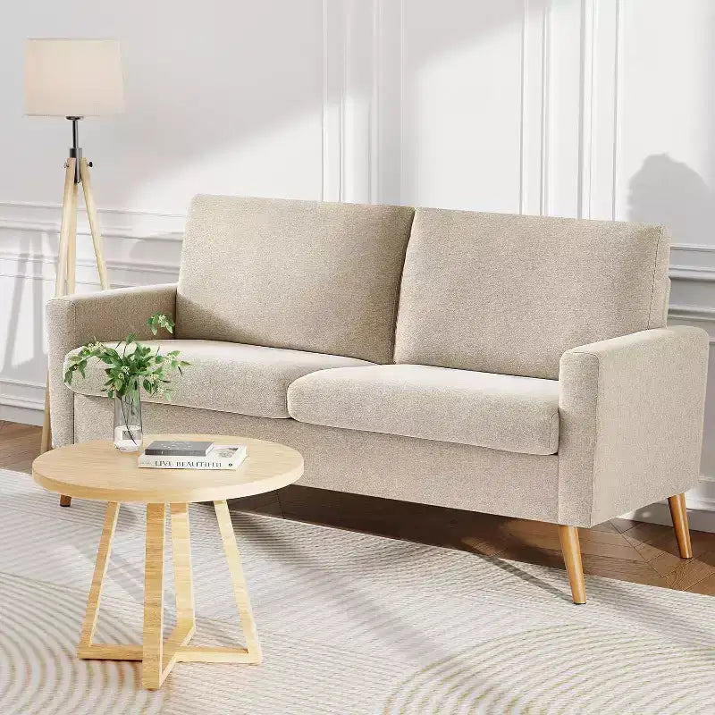 Causeuse moderne du milieu du siècle, canapé rétro de 172 cm avec assise profonde de 61 cm et support en bois massif de 360 kg