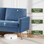 Causeuse moderne du milieu du siècle, canapé rétro de 172 cm avec assise profonde de 61 cm et support en bois massif de 360 kg