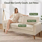 Causeuse moderne du milieu du siècle, canapé rétro de 172 cm avec assise profonde de 61 cm et support en bois massif de 360 kg