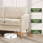 Causeuse moderne du milieu du siècle, canapé rétro de 172 cm avec assise profonde de 61 cm et support en bois massif de 360 kg