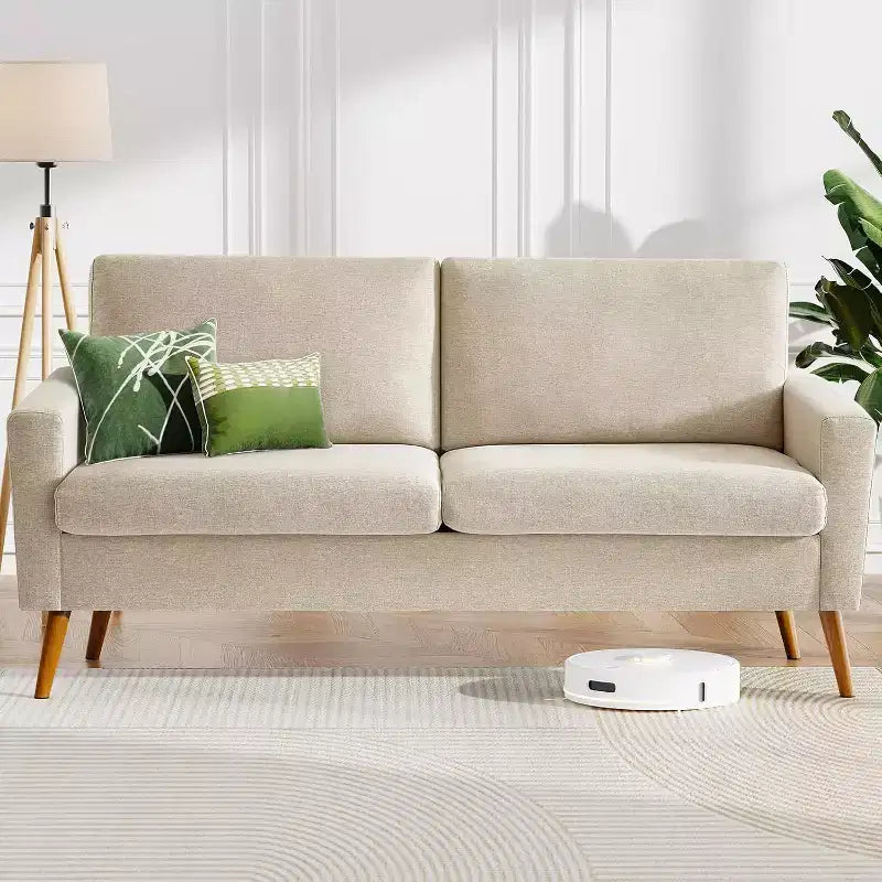 Causeuse moderne du milieu du siècle, canapé rétro de 172 cm avec assise profonde de 61 cm et support en bois massif de 360 kg