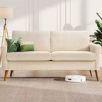 Dyonery Mid Century Modern Loveseat 68 Retro Sofa | 24 Deep Cloud Seat | Solid Wood 800lb Support