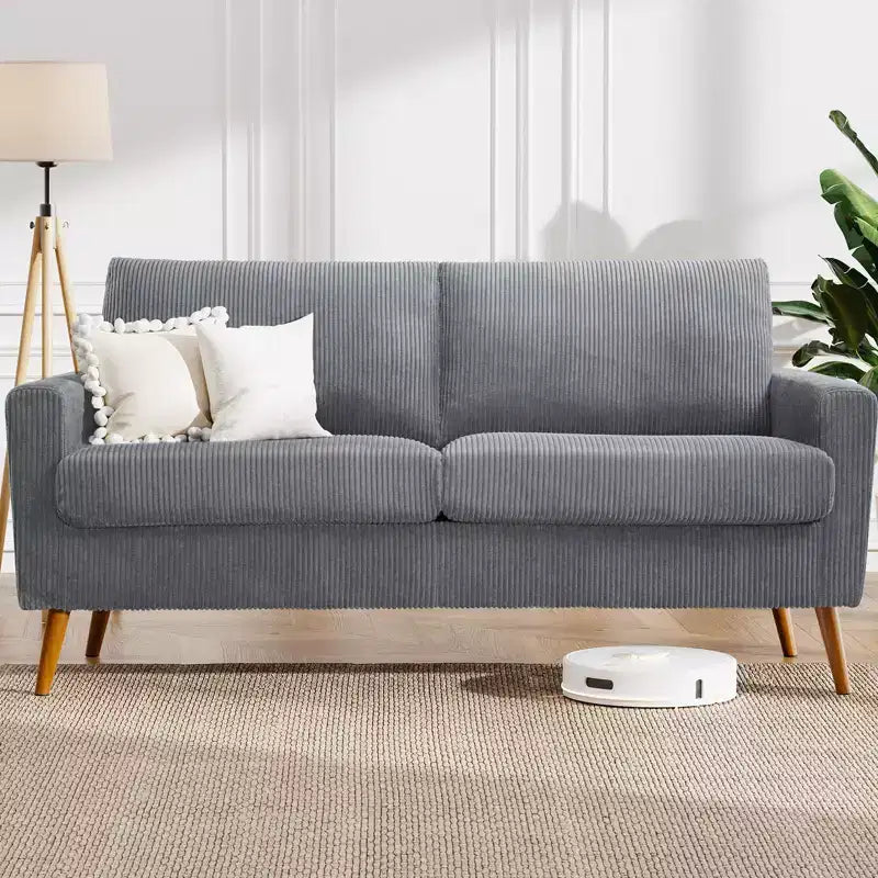 Causeuse moderne du milieu du siècle, canapé rétro de 172 cm avec assise profonde de 61 cm et support en bois massif de 360 kg