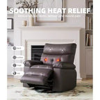Fauteuil inclinable surdimensionné avec fonction chauffante et massante, inclinable manuel et à bascule avec télécommande pour adultes, salon/chambre/crèche, crème
