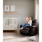 Fauteuil inclinable surdimensionné avec fonction chauffante et massante, inclinable manuel et à bascule avec télécommande pour adultes, salon/chambre/crèche, crème