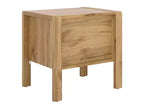 Table de chevet à 2 tiroirs Chêne et laiton, Panneaux de particules avec glissières métalliques et dos fini