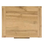 Table de chevet à 2 tiroirs Chêne et laiton, Panneaux de particules avec glissières métalliques et dos fini
