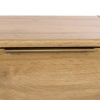 Table de chevet à 2 tiroirs Chêne et laiton, Panneaux de particules avec glissières métalliques et dos fini
